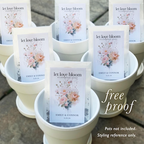 Custom Wedding Favor Seed Packet Favor for Wedding Let Love Grow Wildflower Seed Personalized Favor for Bridal Shower Favor Idea for Favor
