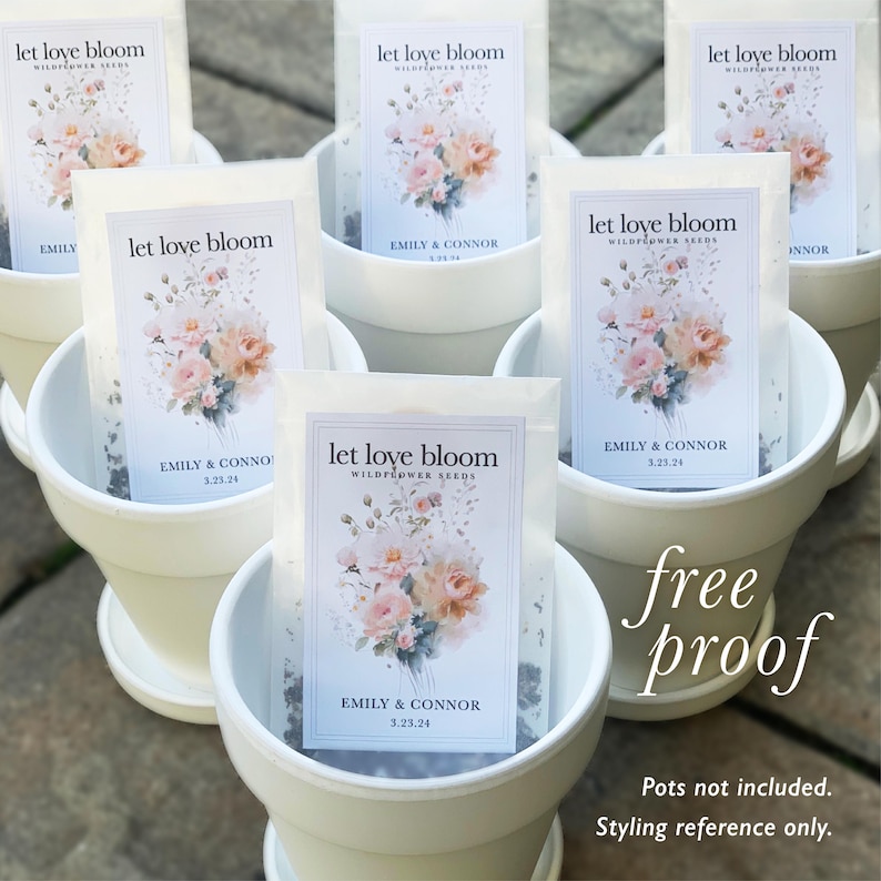 Custom Wedding Favor Seed Packet Favor for Wedding Let Love Grow Wildflower Seed Personalized Favor for Bridal Shower Favor Idea for Favor