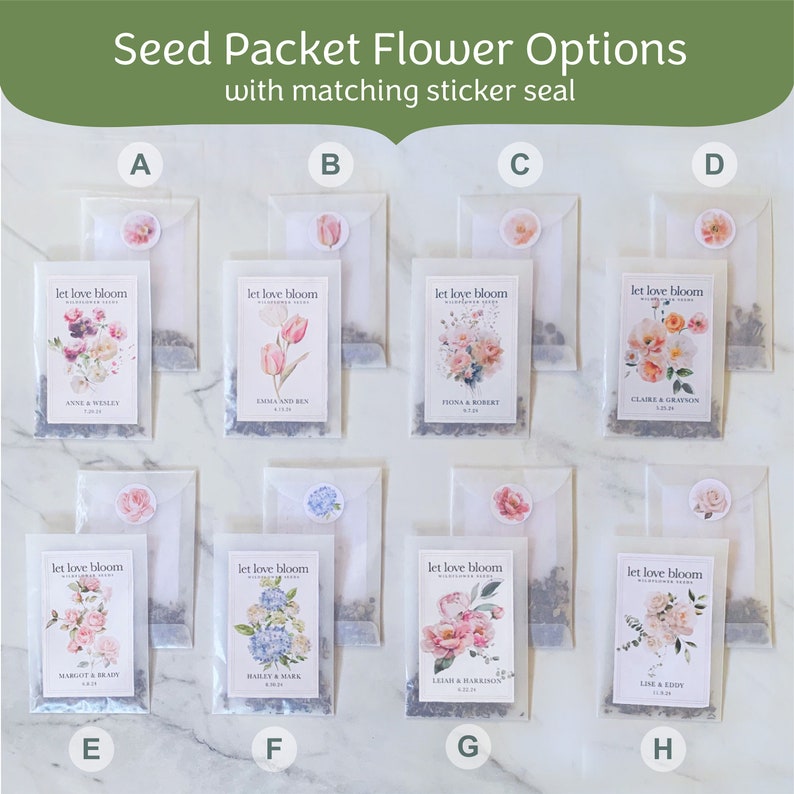 Seed Packet Favor for Shower Gift Favor Elegant Wedding Favor Idea Personalized Favor for Bridal Tea