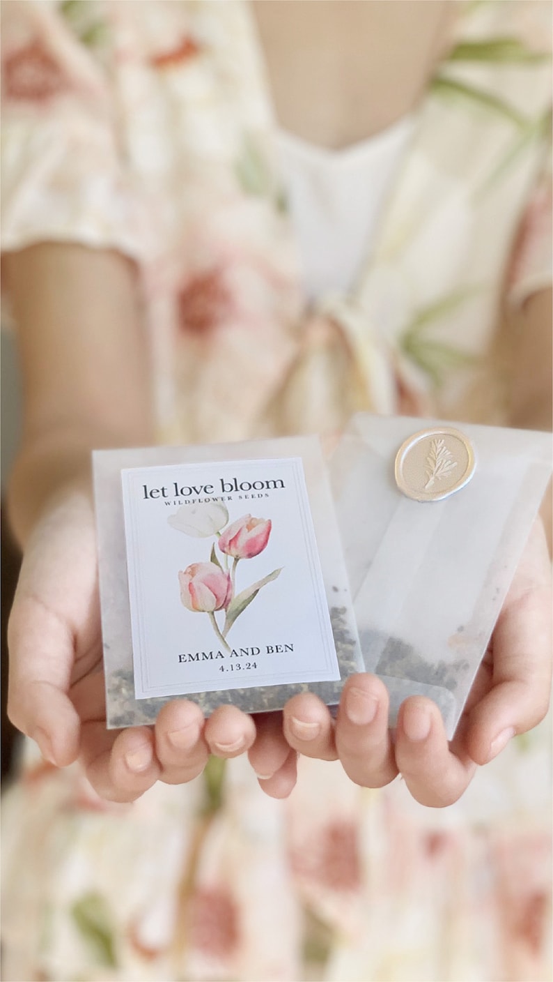 Custom Wedding Favor Seed Packet Favor for Wedding Let Love Grow Wildflower Seed 
Personalized Favor for Bridal Shower Favors Elegant Wedding Favor Ideas for Wedding Favors