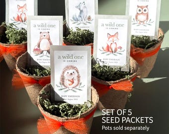 Baby Shower Favor Woodland Theme Forest Animal Seed Packet Wildflower Gift Guest Keepsake Nature Party Plant Souvenir Eco Friendly Botanical