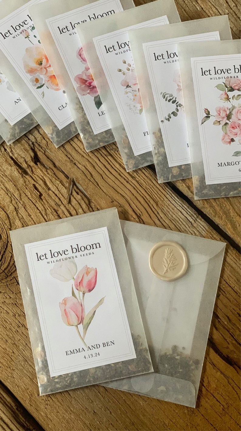 Bridal Shower Seed Favor Custom Favor Seed Packet Favor for Shower Gift Favor Elegant Wedding Favor Idea Personalized Favor for Bridal Shower Bridal Tea Favor
