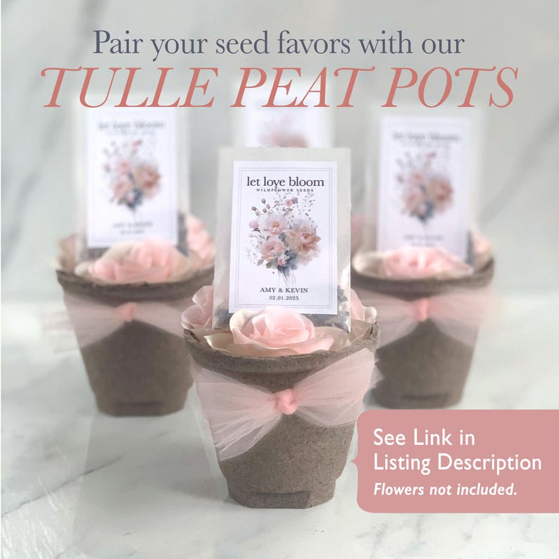 Bridal Shower Seed Favor Custom Favor Seed Packet Favor for Shower Gift Favor Elegant Wedding Favor Idea Personalized Favor for Bridal Tea