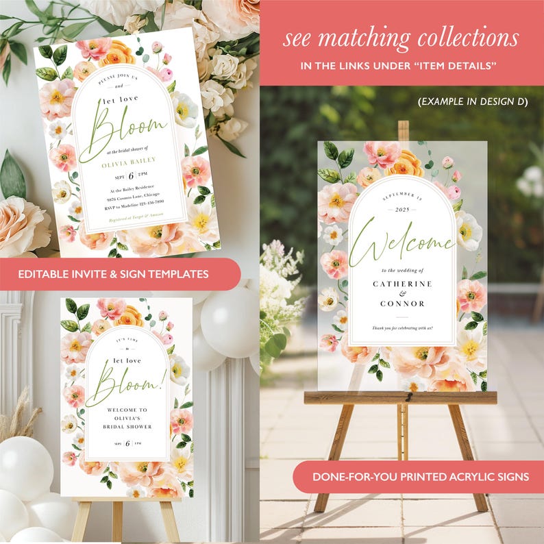 Let Love Bloom Wedding Invite Love in Bloom Bridal Shower Invitation Let Love Grow Bridal Shower Welcome Sign Editable Template Custom Sign Love is in Bloom Editable Signage Template Wedding Welcome Sign at Entrance Custom Acrylic Sign Wedding Sign Welcome Acrylic Wedding Sign Bridal Shower Acrylic Welcome Sign for Shower Wildflower Acrylic Shower Sign Wildflower Bridal Shower Idea Wildflower Wedding Idea