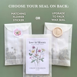 Personalized Wildflower Seed Packet Favor Wedding Seed Favor for Guest Eco Friendly Bridal Shower Favor Eco Wedding Favor Garden Party Favor