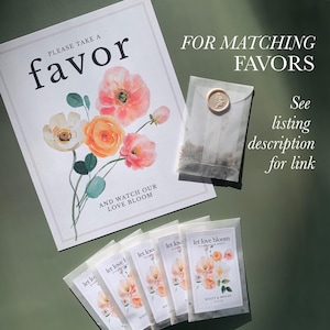 Bridal Shower Favor Sign Wedding Favor Sign Floral Bridal Shower Sign for Favors Editable Wedding Sign Template Let Love Grow Love in Bloom