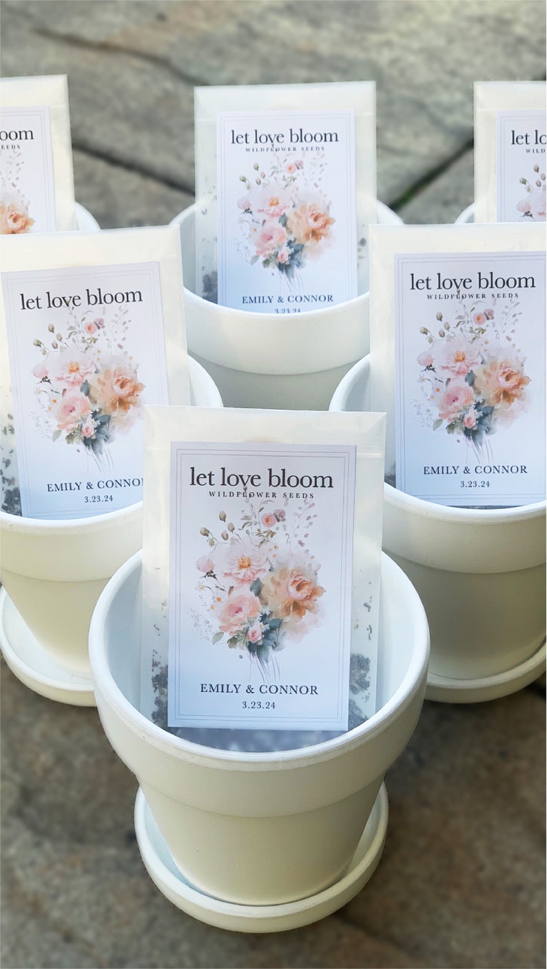 Custom Wedding Favor Seed Packet Favor for Wedding Let Love Grow Wildflower Seed Personalized Favor for Bridal Shower Favor Idea for Favor Elegant Wedding Favor Ideas for Wedding Favors