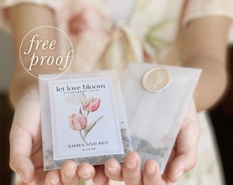 Bridal Shower Seed Favor Custom Favor Seed Packet Favor for Shower Gift Favor Elegant Wedding Favor Idea Personalized Favor for Bridal Tea