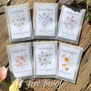 Personalized Wildflower Seed Packet Favor Wedding Seed Favor for Guest Eco Friendly Bridal Shower Favor Eco Wedding Favor Garden Party Favor