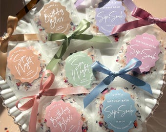 Womens Birthday Favor Spa Gift for Her Self Care Party Gift Girls Trip Favor Lavender Relaxation Soak Rose Scented Bath Salt Aromatherapy
