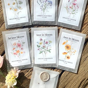 Personalized Wildflower Seed Packet Favor Wedding Seed Favor for Guest Eco Friendly Bridal Shower Favor Eco Wedding Favor Garden Party Favor