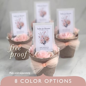 Custom Baby in Bloom Seed Favor Baby Shower Favor for Guest Baby Boy Shower Baby Girl Shower Gender Neutral Baby Shower Wildflower Seed