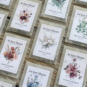 Seed Packet Favor Rustic Wedding Wildflower Gift Idea Fall Elegant Bridal Shower Personalized Winter Gold Burgundy Sage Green Custom Design