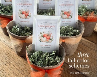 Custom Fall Baby Shower Seed Favor A Little Pumpkin Is On The Way Wildflower Guest Gift Plantable Baby Sprinkle Gender Neutral Party Favor