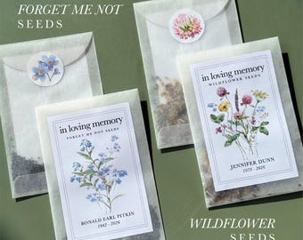 Memorial Seed Favors In Loving Memory Wildflower Packet Forget Me Not Seeds Remembrance Celebration of Life Sympathy Gift Funeral Favor Idea