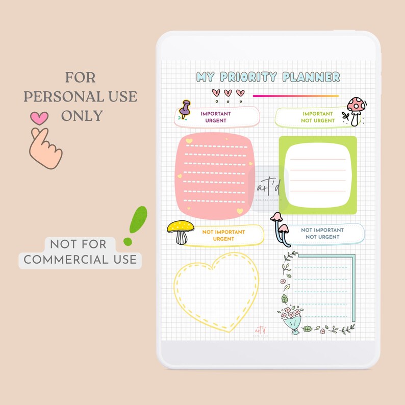 Eisenhower Matrix Printable Cute, Decisionmatrix,taskpriority ...