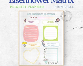 Eisenhower Matrix Printable,Priority Matrix,Decision Matrix,UrgentImportant,BrainDump,TaskPriority,ADHD,ToDo,TaskTracker,ProductivityPlanner