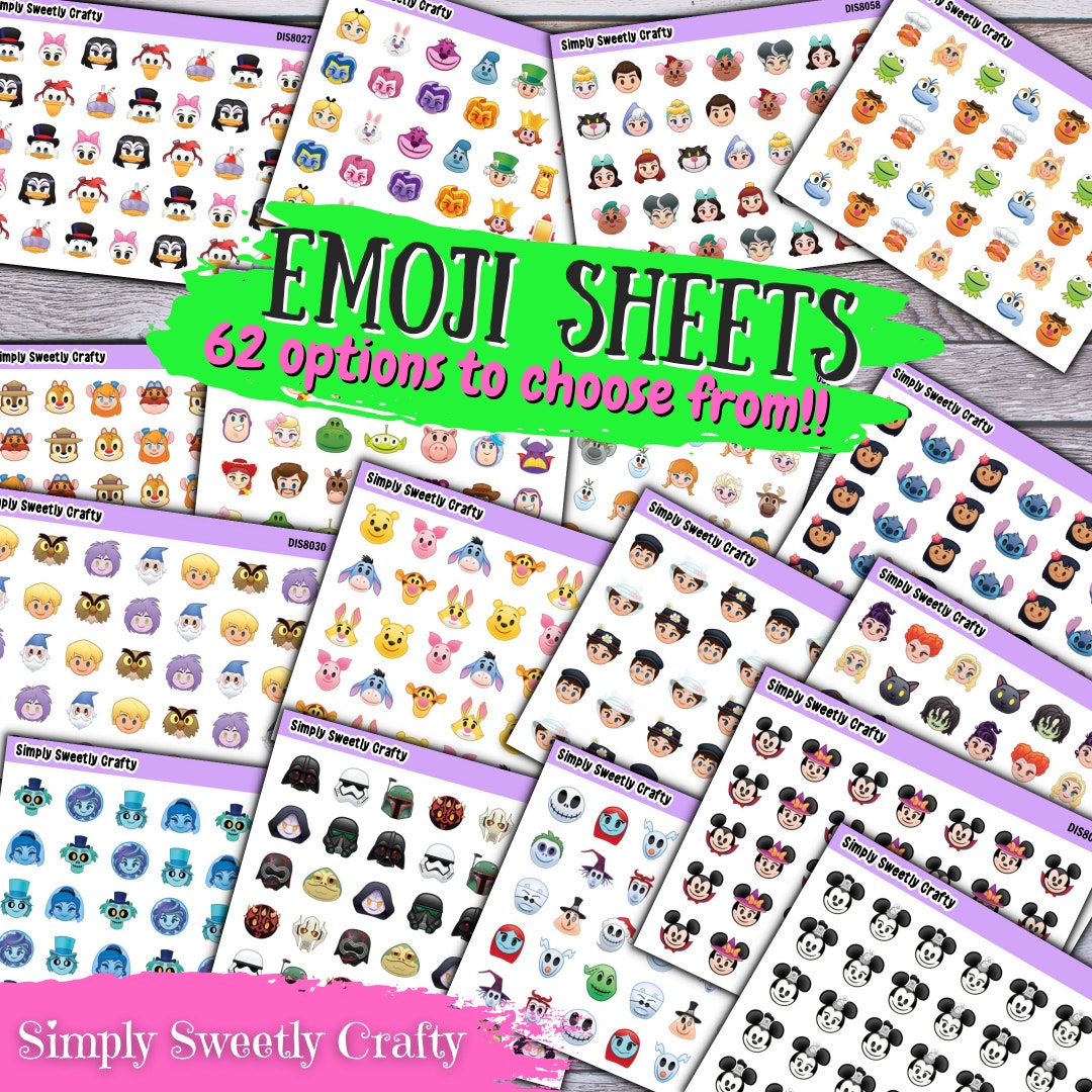 Emoji Character Planner Sticker Individual Sheet 62 OPTIONS - Etsy