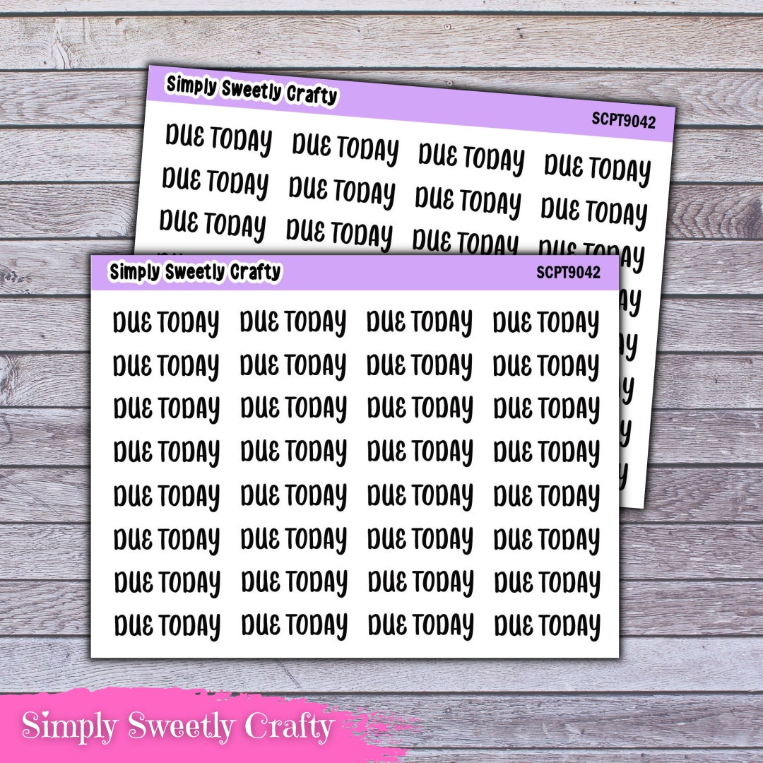 Script due Today Planner Stickers - Etsy