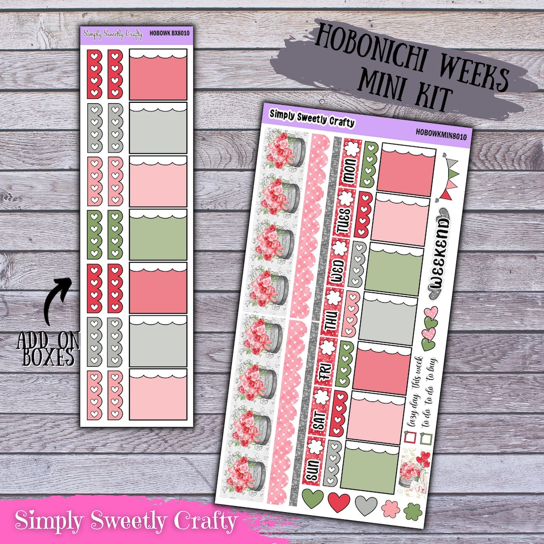 VALENTINE ROSES Hobonichi Weeks Mini Weekly Planner Stickers Kit - Etsy