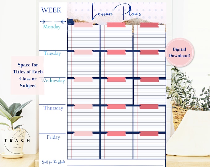 Printable Lesson Plan Book Pages for Teachers and Homeschool Weekly
