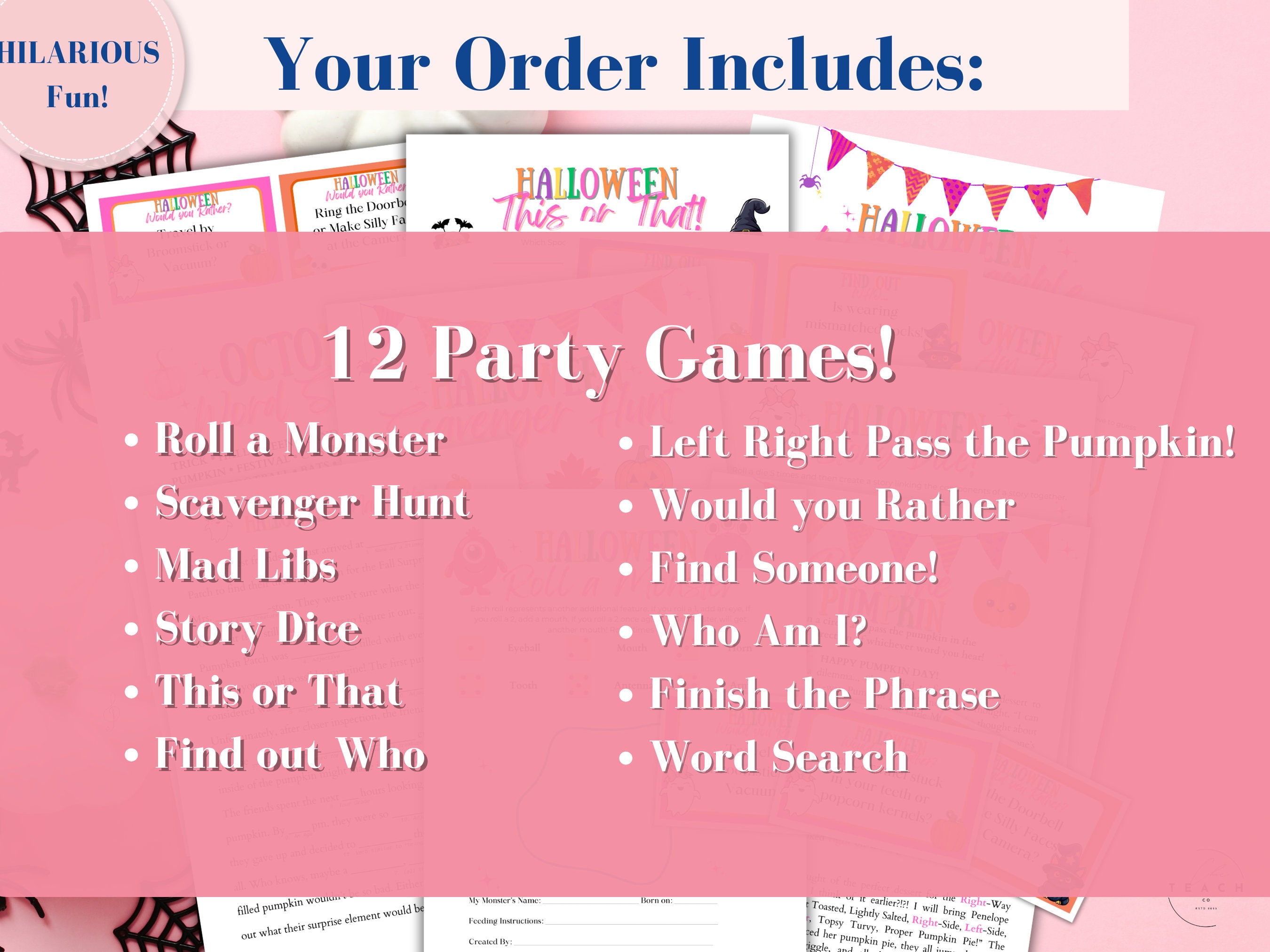 Halloween Game Bundle Printable Kids Parties Halloween Party Games
