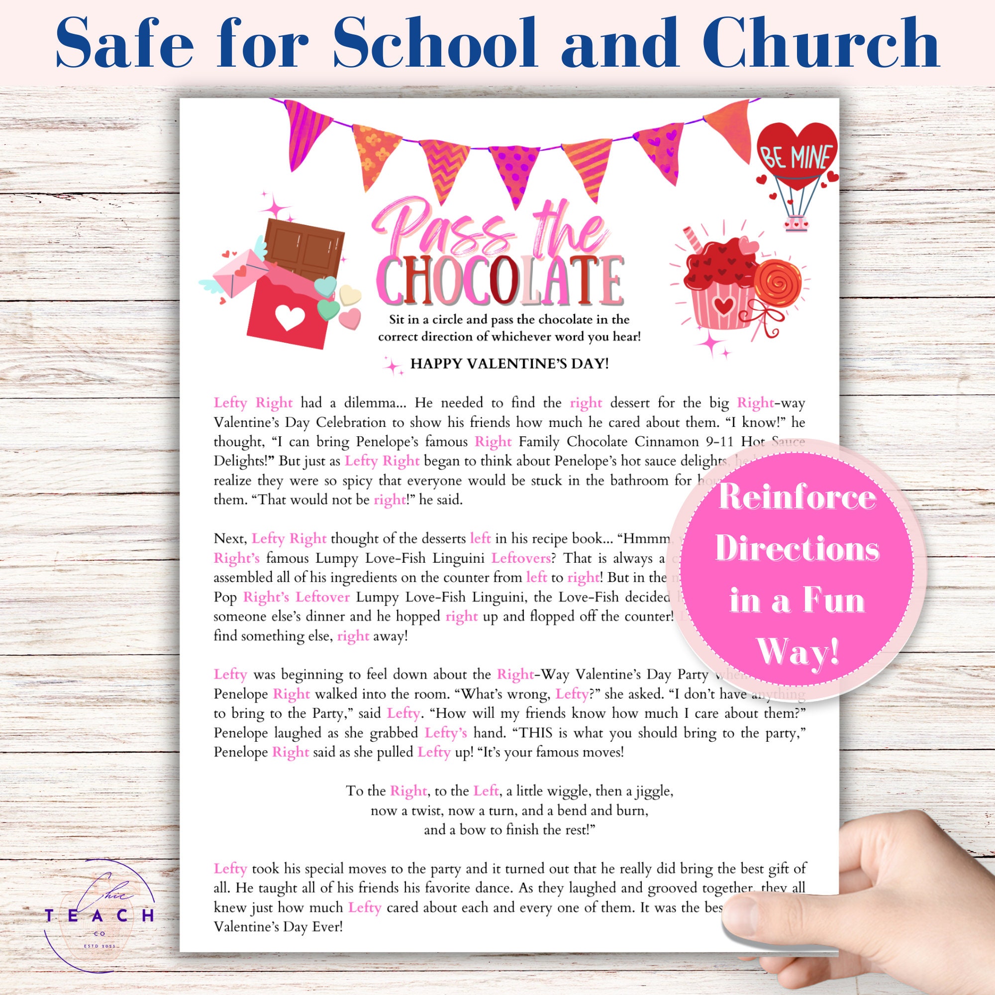 Left Right Game Kid Valentine Day Party Pass the Gift Game Preschool ...