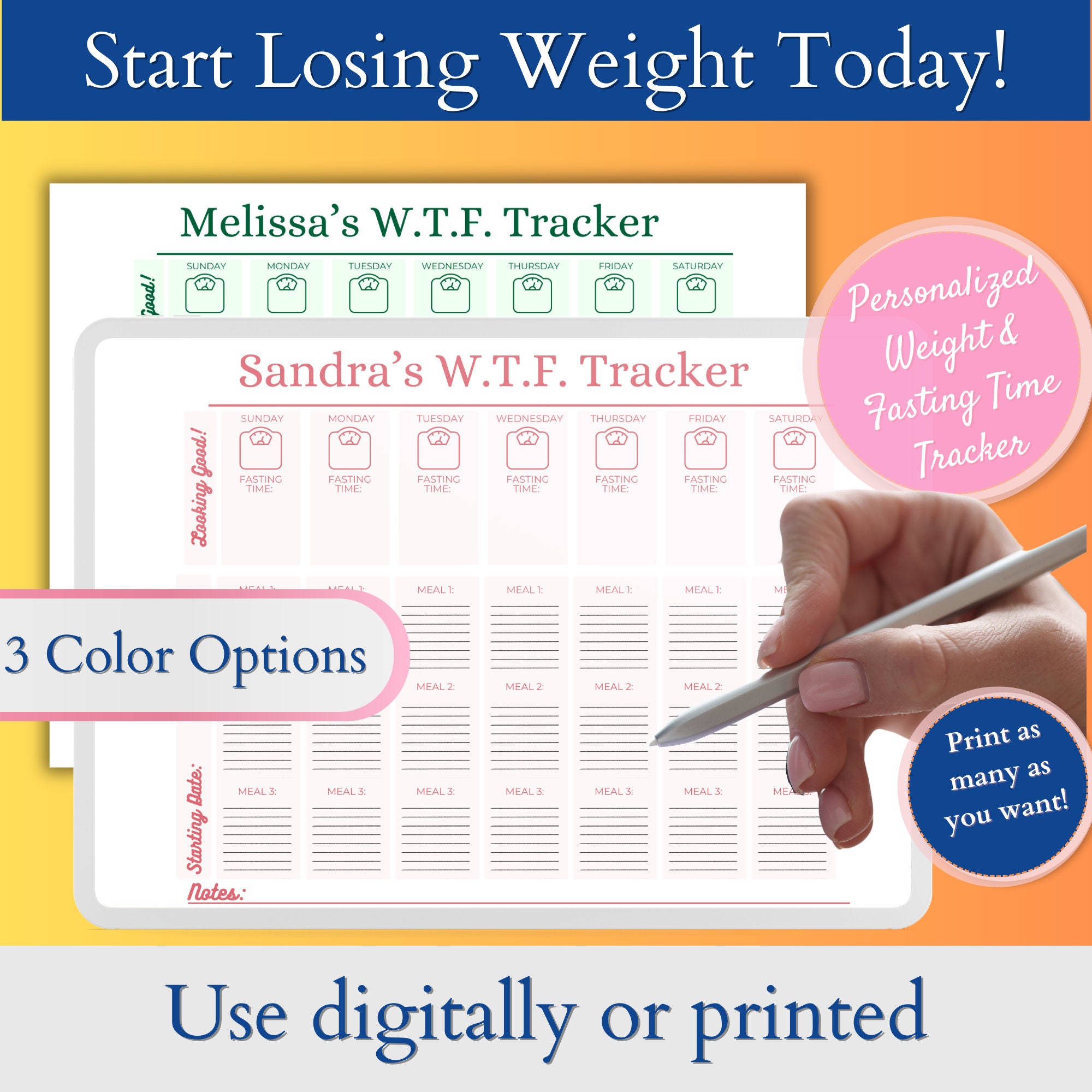 Intermittent Fasting Template Fasting Planner Lose Weight Fast ...