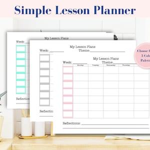 Printable Lesson Plan Template Teacher Homeschool Weekly Teacher Lesson Planner Elementary Kindergarten Preschool Planbook Daycare Plan Page