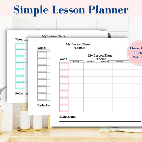 Preschool Lesson Plan Template - Etsy