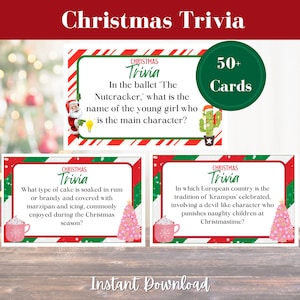 Christmas Trivia Game Christmas Party Game Printable Holiday Trivia 90s Trivia XMas Song Trivia Night Large Group Game Movie Trivia Digital