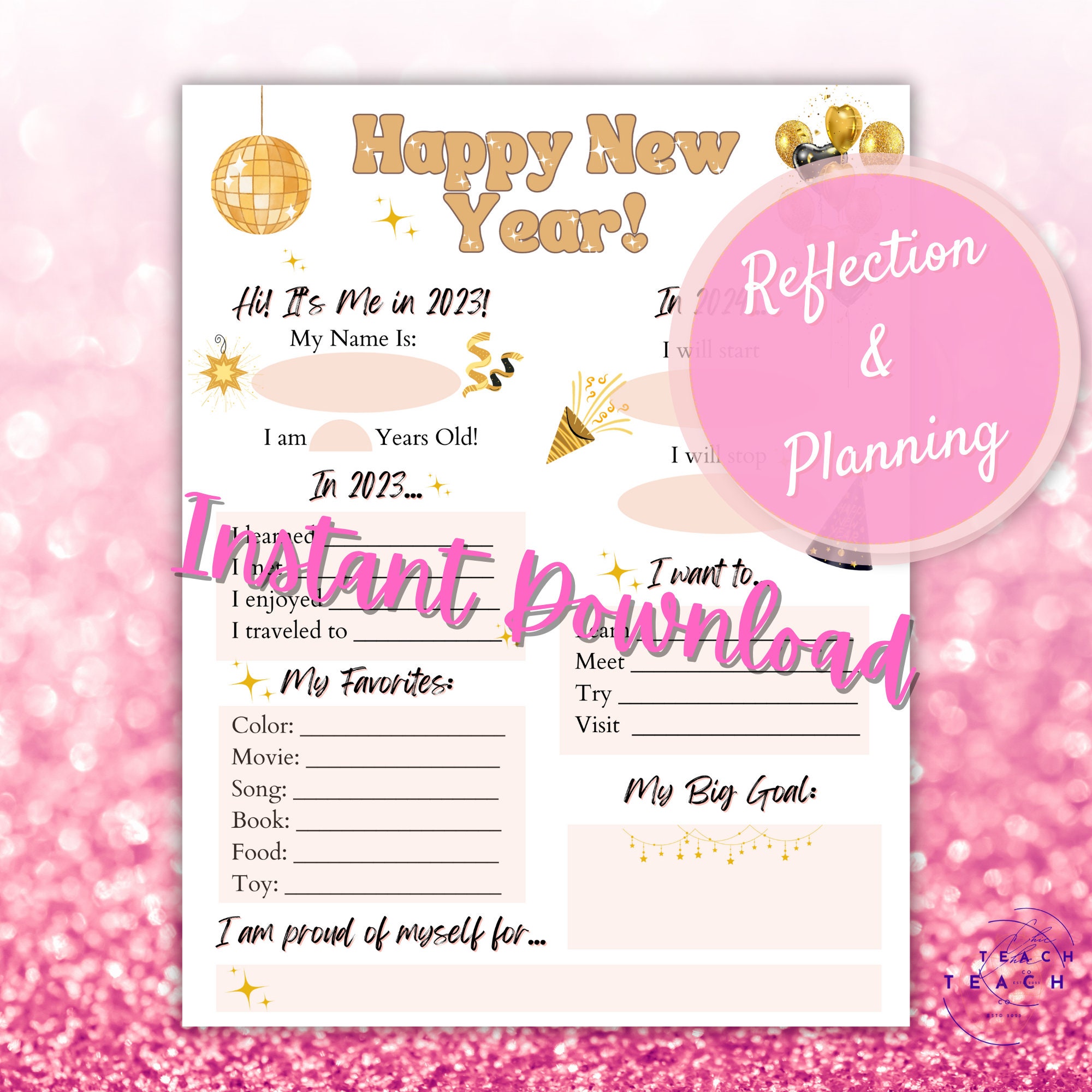 New Year Resolution Kid 2024 Resolution List Printable New Year