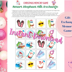 Christmas Gift Exchange Printable Instant Download for Office Party! White Elephant Gift Exchange for Family Gatherings! Santa Swap Games