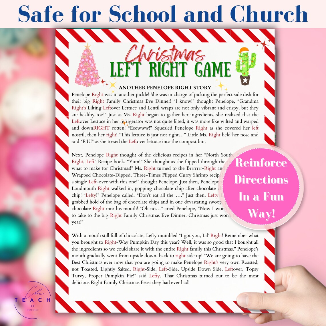 Left Right Game Christmas Activity Kid Pass the Present Group Game ...