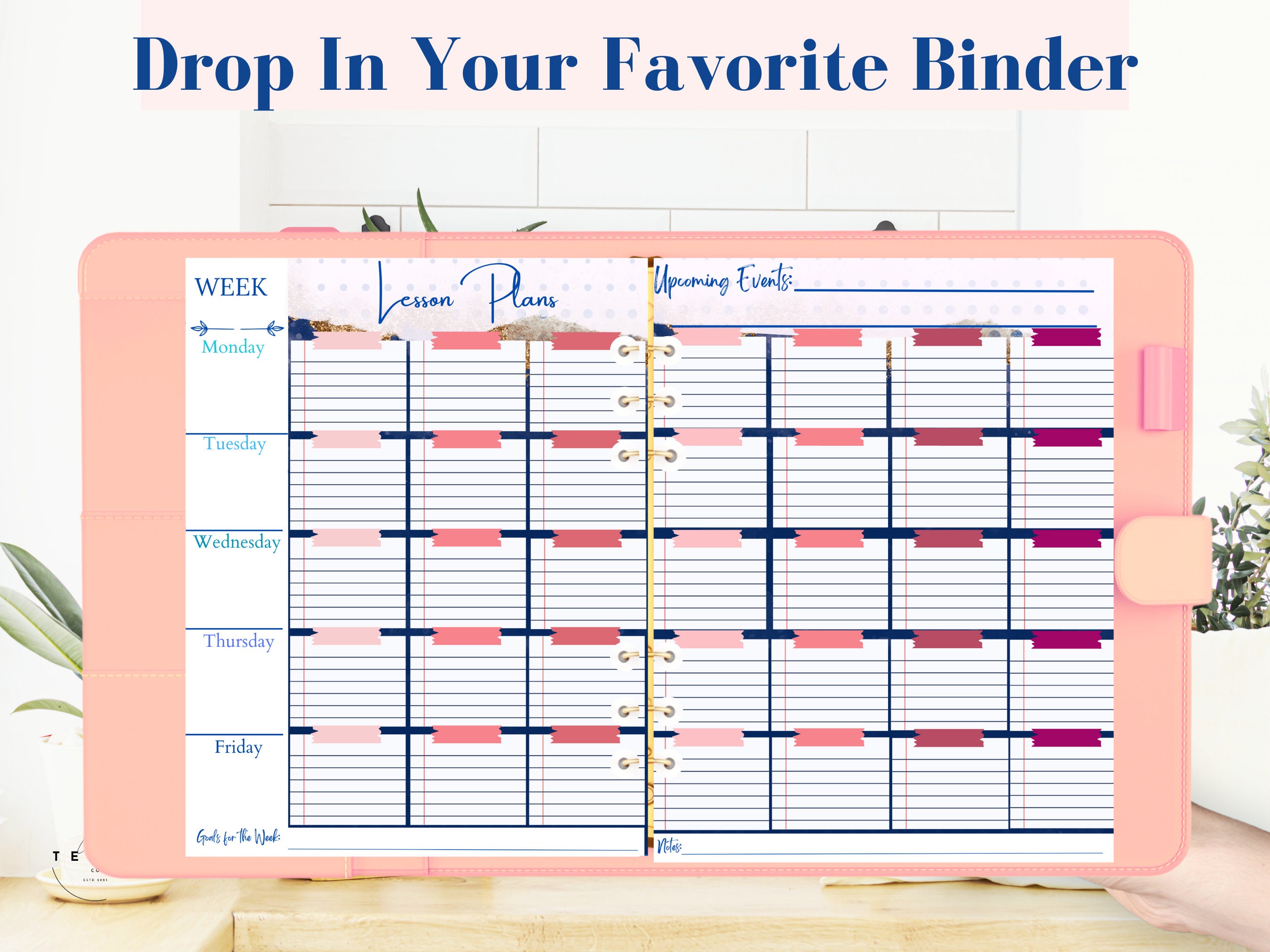 Printable Lesson Plan Book Pages for Teachers and Homeschool Weekly