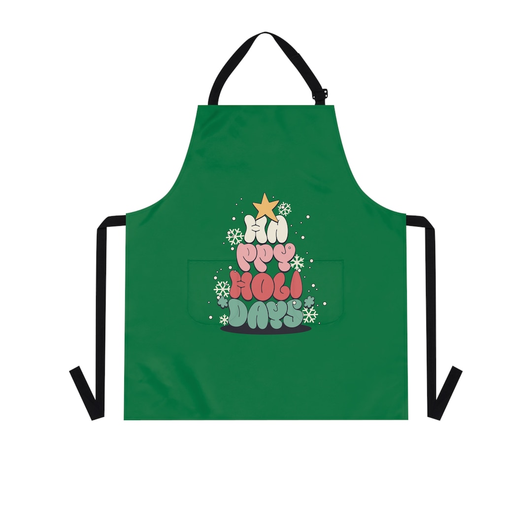 Happy Holidays Apron Cute Christmas Apron Christmas Gift for Etsy