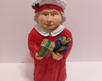 Mrs. Santa Figurine from World Bazaar Holiday Collection, Carved Look