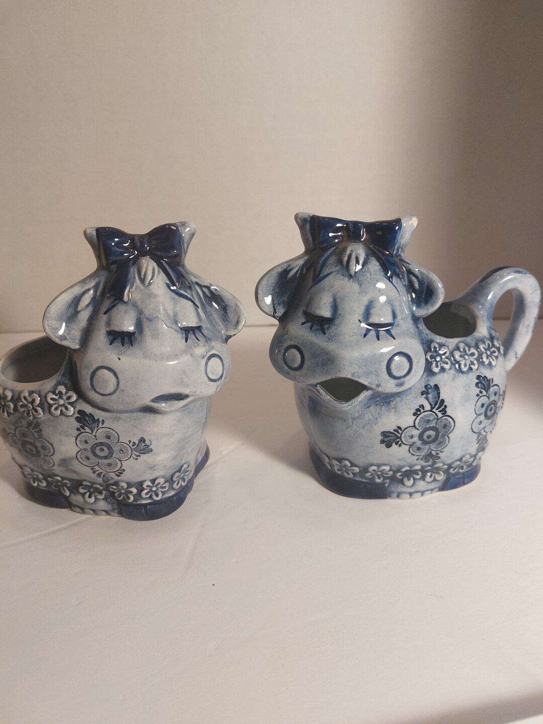 Vintage Cow Creamer and Sugar Bowls Lugene's Etsy