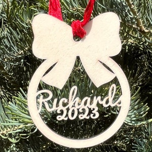 Personalized Christmas Ornament, Name Ornament, Custom Name Ornament, Christmas Wood Ornament, Monogrammed Ornament, Gift, Stocking Tag