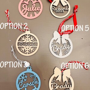 Personalized Christmas Ornament, Name Ornament, Custom Name Ornament, Christmas Wood Ornament, Monogrammed Ornament, Gift, Stocking Tag