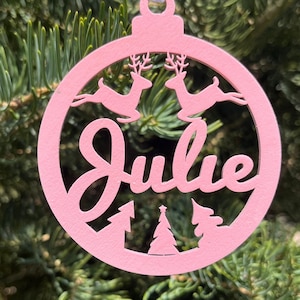 Personalized Christmas Ornament, Name Ornament, Custom Name Ornament, Christmas Wood Ornament, Monogrammed Ornament, Gift, Stocking Tag