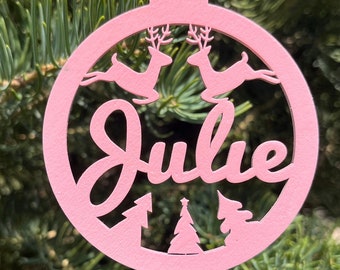 Personalized Christmas Ornament, Name Ornament, Custom Name Ornament, Christmas Wood Ornament, Monogrammed Ornament, Gift, Stocking Tag