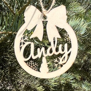 Personalized Christmas Ornament, Name Ornament, Custom Name Ornament, Christmas Wood Ornament, Monogrammed Ornament, Gift, Stocking Tag