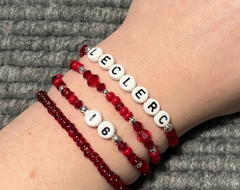 Charles Leclerc Formula 1 Beaded Fan Bracelet