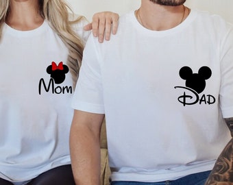 Mama und Papa Shirts, Mickey Dad Shirt, Minnie Mama Shirt, Familien Shirt, neue Mama Shirt, neuer Papa Shirt