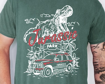 Maglietta Comfort Colors® Jurassic Park, maglietta con dinosauro T-rex, maglietta Jurassic Park, maglietta per la gita in famiglia a Jurassic World
