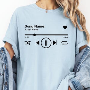 Comfort Colors® Custom Song Name Shirt, Song Artist Name Tee, Playlist Shirt, Custom Favorite Song Tee, Shirt For Music Lover