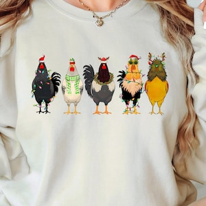 Christmas Chicken Sweatshirt, Merry Chickmas Shirt, Chicken Lover Shirt, Christmas Chicken Shirt, Christmas Animal Shirt, Christmas Party