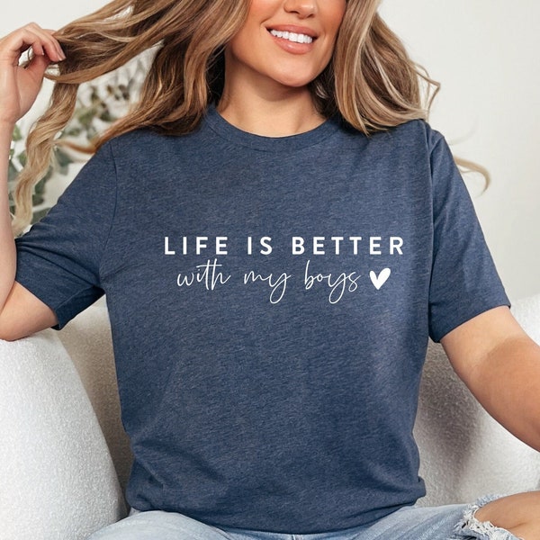 Life is Better With My Boys Tee, Team Boy, Team Boy Shirt, Mama Tee, Mom Life Tee, Mama of Boy, Mothers Day Shirt, Mom Graphic Tee