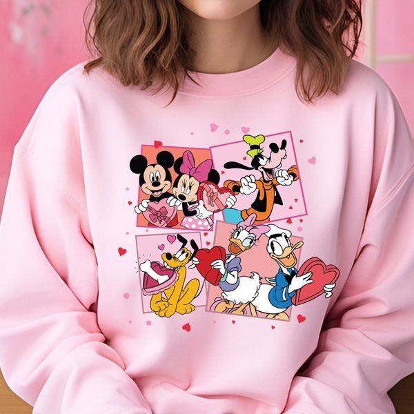 Mickey Minnie Valentine Shirt, Disney Valentines Day  Sweatshirt, Disney Honeymoon, Disneyland Valentine Shirt, Mickey and Friends Valentine